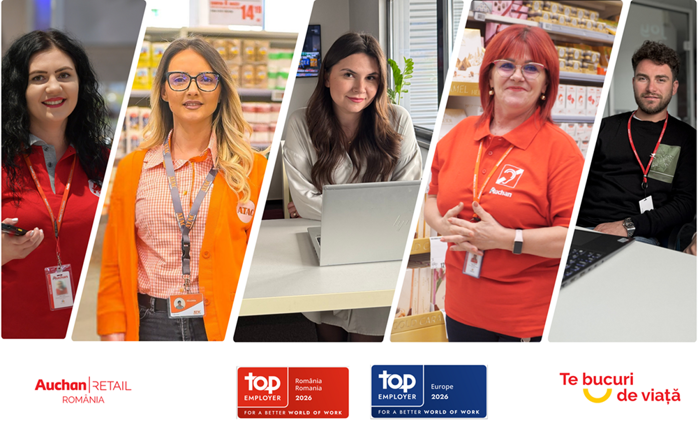 Auchan România îşi consolidează statutul de Angajator de Top şi în 2026