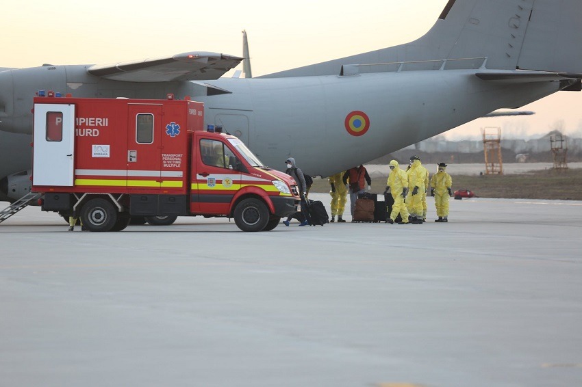 Avion Spartan, trimis de România pentru a duce pacienți din Elveția, la Paris / Acțiune prin intermediul Mecanismului European de Protecție Civilă