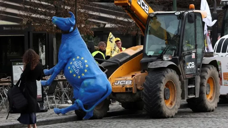 Fermierii români ies în stradă la Strasbourg: protest comun împotriva acordului UE–Mercosur