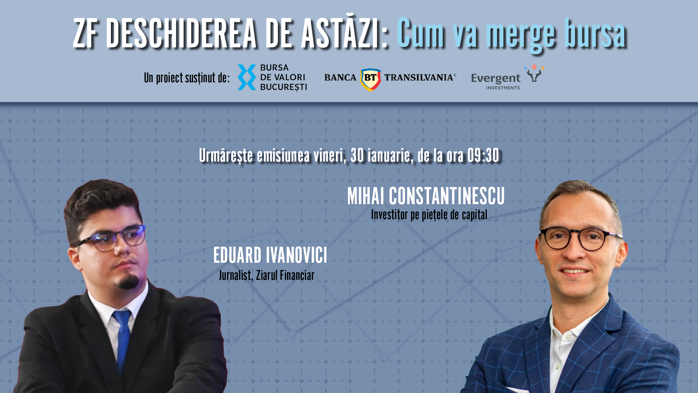 „Într-o lume plină de incertitudini, investitorii caută pieţe mai simple, cu businessuri uşor de înţeles, iar România este una dintre ele”, spune Mihai Constantinescu, investitor pe piaţa de capital, la emisiunea ZF Deschiderea de Astăzi