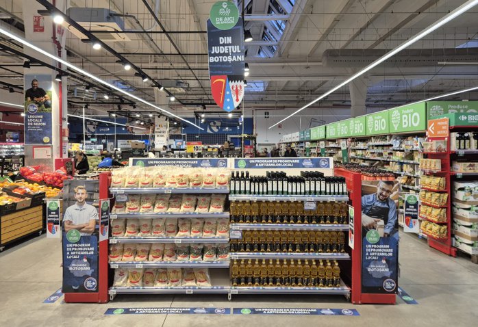 Lanţul Carrefour extinde reţeaua de producători ultra-locali, prin proiectul „De aici, de aproape”, şi ajunge la peste 100 de mici antreprenori listaţi în 30 de magazine din 13 localităţi