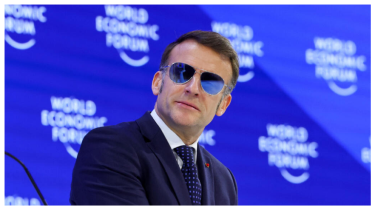 Macron ridică tonul la Davos, cu ochelari de soare