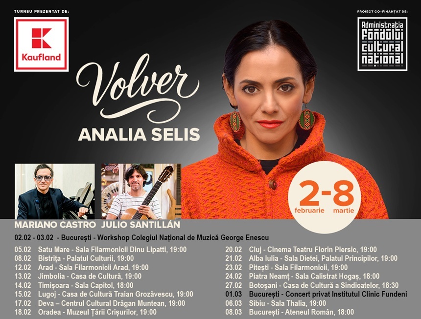 NEWS.ro: Analia Selis lansează turneul naţional „Volver” - 16 concerte cu piese de tango şi din folclorul latino-american