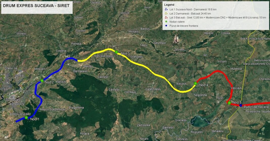 NEWS.ro: CNAIR scoate la licitaţie construirea Lotului 3 (Bălcăuţi – Siret), parte din drumul expres Suceava-Siret. Valoarea estimată pentru cei 12,7 km este de 1,55 miliarde lei, fără TVA