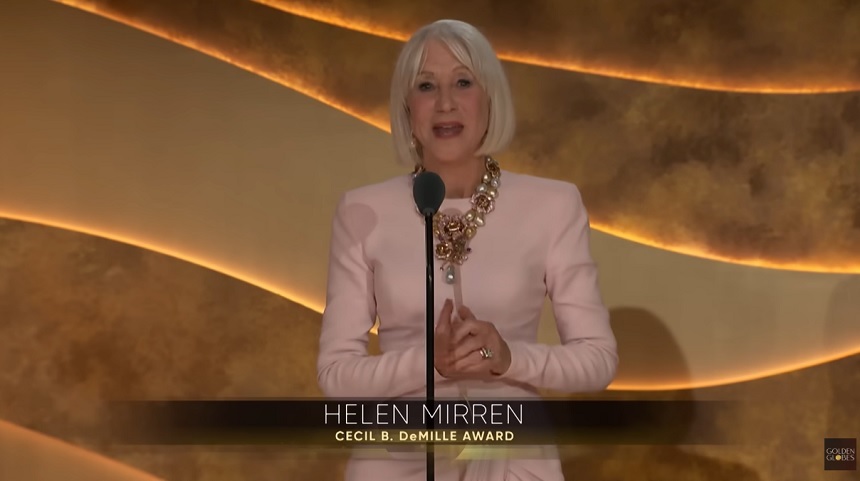 NEWS.ro: Helen Mirren a mulţumit Globurilor de Aur pentru „două bile mari care, după cum vă puteţi imagina, m-au ajutat foarte mult în cariera mea” - VIDEO