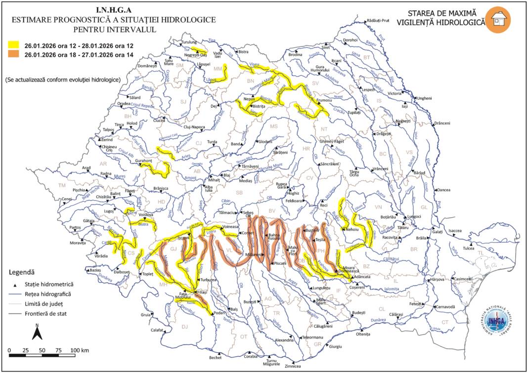 NEWS.ro: Hidrologii anunţă pericol de inundaţii în mai multe judeţe / Pentru râuri din Gorj, Mehedinţi, Dolj, Vâlcea, Argeş, Dâmboviţa şi Prahova a fost emis cod portocaliu