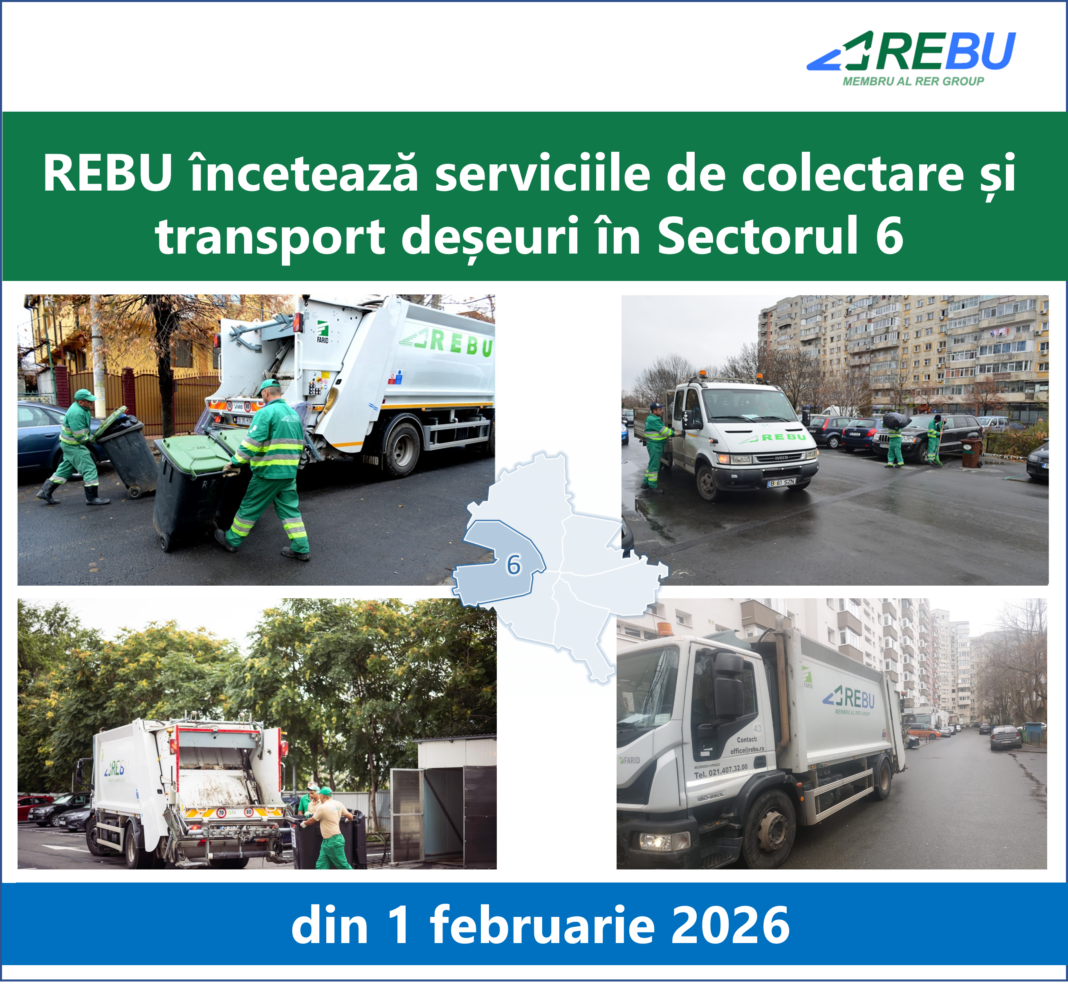 NEWS.ro: REBU anunţă că, din 1 februarie, nu mai colectează deşeurile de la agenţii economici şi asociaţiile de proprietari: Este o obligaţie impusă printr-un act administrativ al Primăriei Sectorului 6, care trebuie respectată