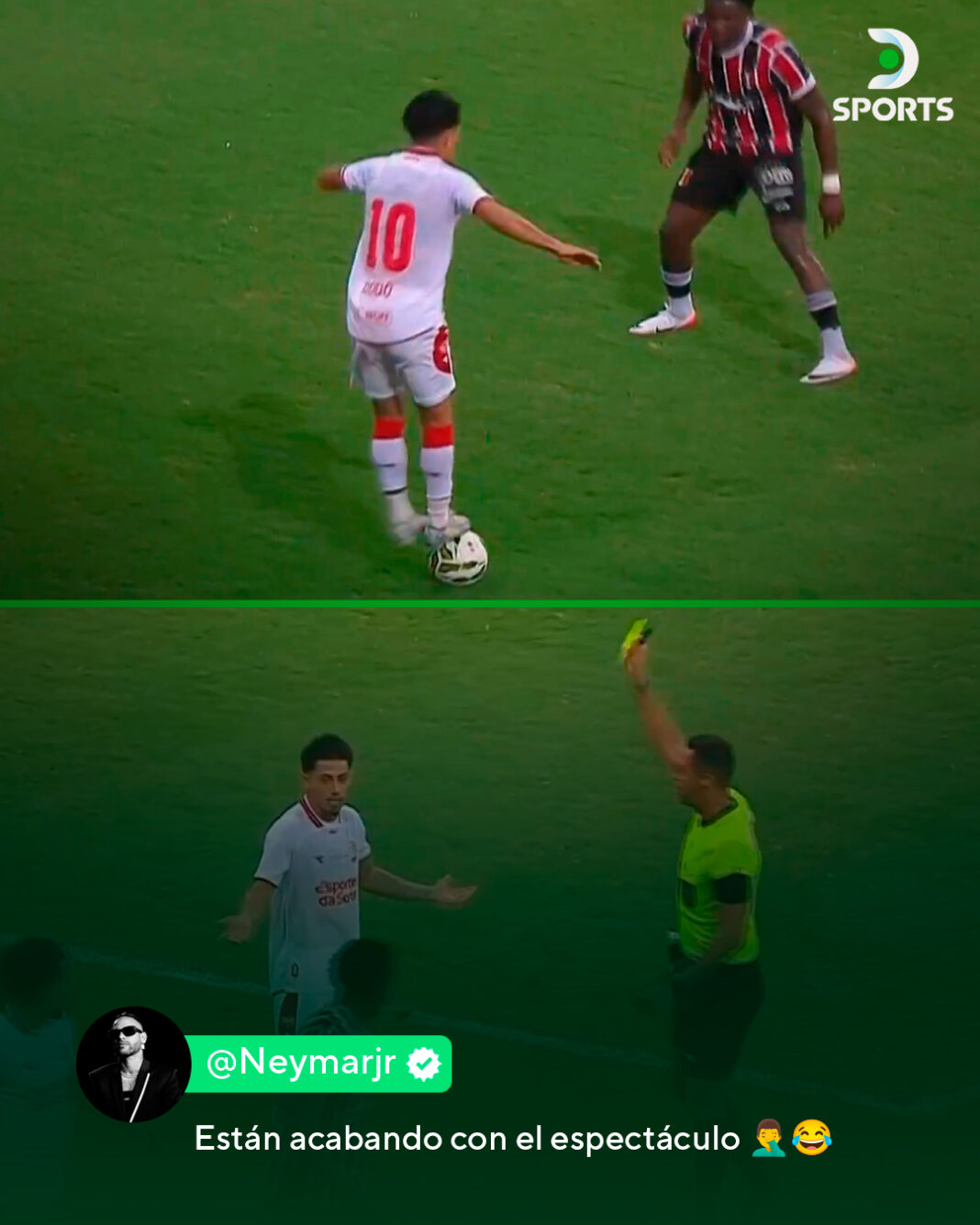 NEWS.ro: Regula Depay a fost aplicată: un jucător a primit un cartonaş galben în Brazilia pentru că a urcat cu ambele picioare pe minge - VIDEO