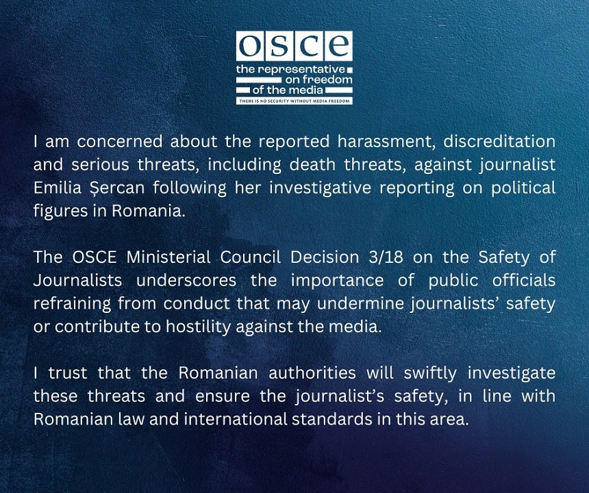 NEWS.ro: Reprezentantul OSCE pentru libertatea presei: 