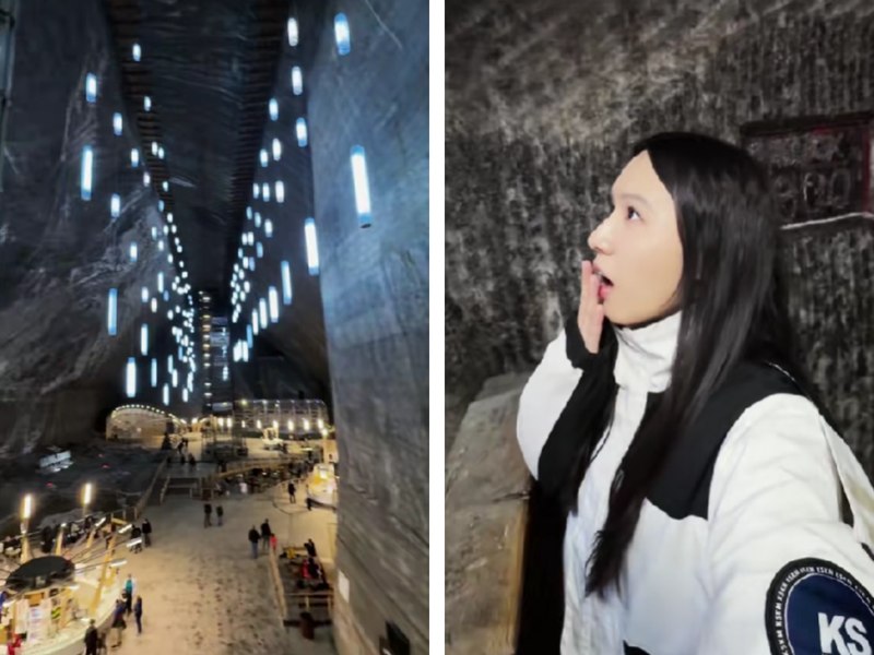 O tânără din China, impresionată după ce a vizitat Salina Turda. „Nu este o planetă extraterestră”