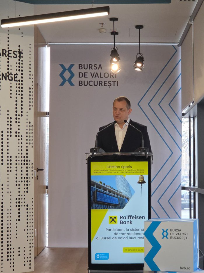 Raiffeisen Bank revine pe piaţa de brokeraj după opt ani de pauză. Cristian Sporiş, vicepreşedinte executiv al Raiffeisen: „Obiectivul nostru este să fim numărul unu”