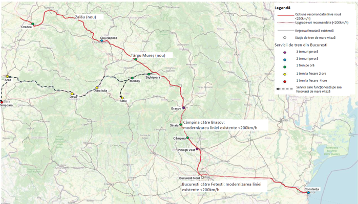 Studiu: România ar putea face din Constanţa-Oradea o linie de cale ferată de mare viteză, unde trenurile să atingă 250 km/oră