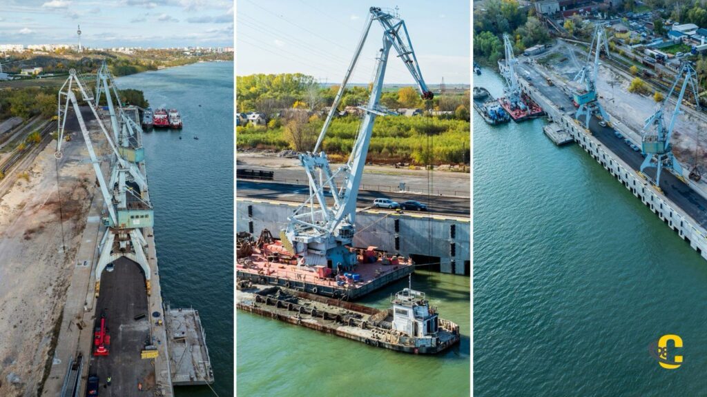 VIDEO Portul Mineralier Galați a fost readus la viață: toate cele 16 dane sunt din nou funcționale, iar frontul de acostare a fost modernizat complet