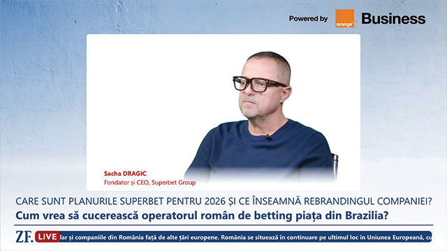 ZF Live. Grupul Superbet se îndreaptă spre venituri de 2 miliarde de euro, cu un EBITDA de 300 de milioane de euro, pe toate pieţele unde activează. Sacha Dragic, CEO: Extinderea în Brazilia este prioritatea grupului, unde am investit deja 250 de milioane de euro. Vreau să listez grupul Superbet în America la o evaluare de peste 10 miliarde de euro. Cine sunt acţionarii Superbet