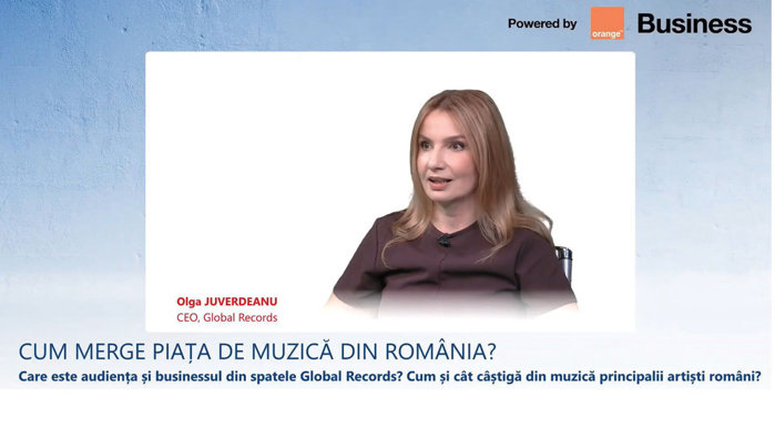 ZF Live Olga Juverdeanu, CEO. Global Records a avut un business de 50 mil. euro în 2025, cu un ebitda de 10 mil. euro, într-o piaţă muzicală evaluată la 75-80 mil. euro, fiind cel mai mare jucător independent din Europa Centrală şi de Est