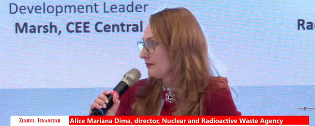 Alice Mariana Dima, director, Nuclear and Radioactive Waste Agency: În prezent ne preocupă implementarea proiectului de depozitare la suprafaţă a deşeurilor de slabă şi medie activitate dedicate pentru deşeurile provenite de la Cernavodă. Pentru proiectul de suprafaţă vorbim de o investiţie de 277 mil. euro