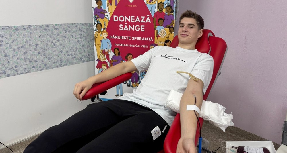 Canotorii au donat sânge în campania „Sânge de campion”. Samuel Moldovan nu se teme de ac: „Pentru mine, este un gest firesc”