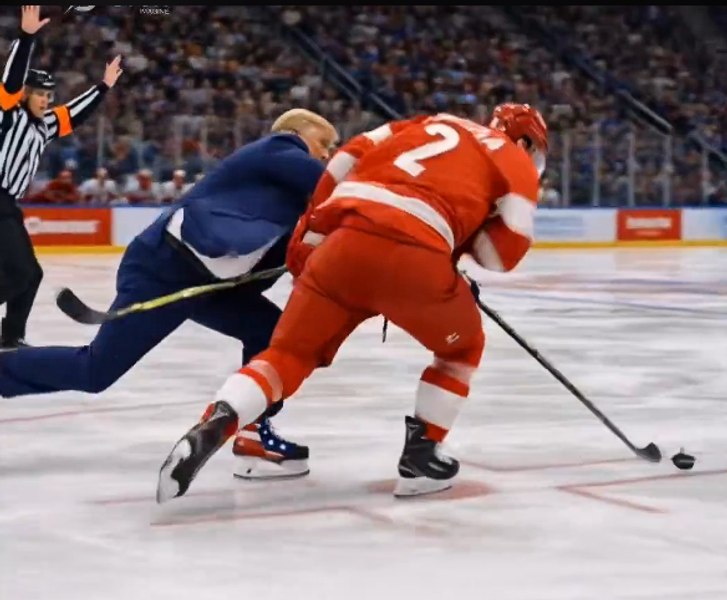„Dezgustător”. Trump, criticat dur după ce a distribuit un videoclip creat cu AI, în care apare lovind jucătorii canadieni de hochei