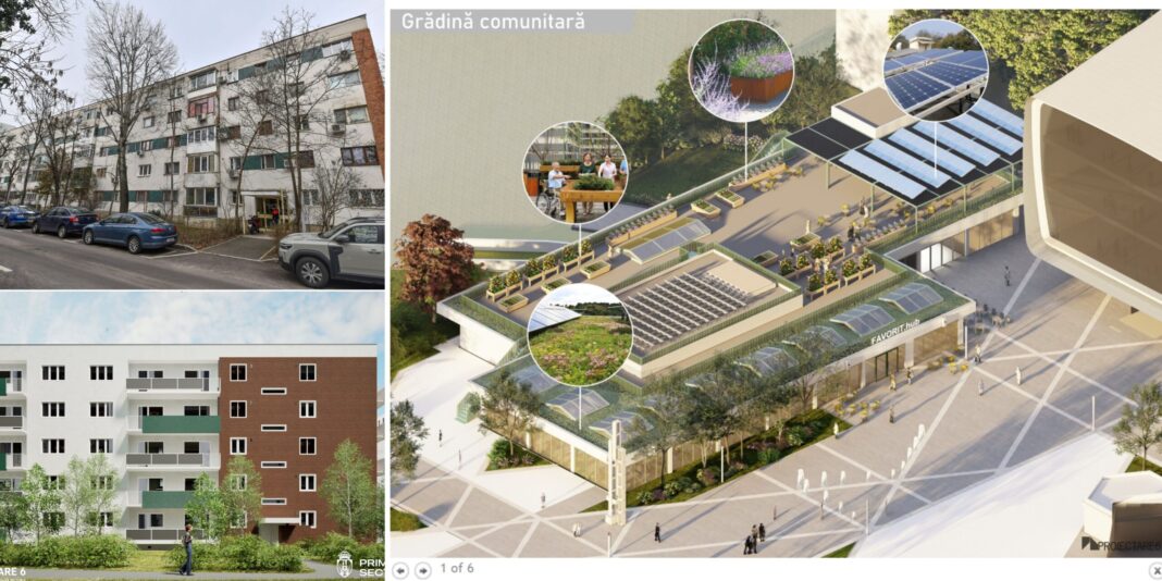 FOTO Bloc de patru etaje din zona Favorit, regenerat ecologic cu materiale naturale și primul acoperiș verde / Centru de inovare în fostul restaurant, proiect de 6,2 milioane euro în Sectorul 6