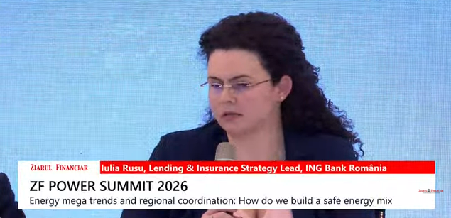 Iulia Rusu, ING Bank România: Cea mai mare provocare pe care o văd este să reface circuitul integral de la nevoia exprimată de un client până la a dovedi că respectiva soluţie a fost montată şi a dovedi mai departe că această finanţare a fost folosită în aceste scopuri sustenabile