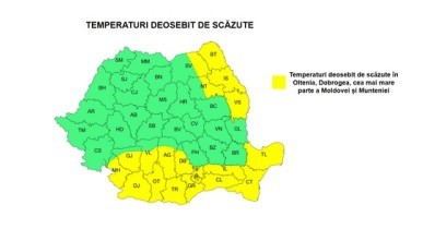 NEWS.ro: ANM: Vreme deosebit de rece, intensificări ale vântului, polei şi gheţuş, până joi seară/ Cod galben de ger, în Oltenia, Dobrogea, cea mai mare parte a Moldovei şi a Munteniei/ Cod galben de vânt puternic, în Timiş şi Caraş-Severin