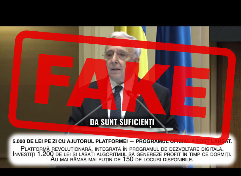 NEWS.ro: BNR anunţă o nouă tentativă de fraudă financiară tip deepfake care foloseşte imaginea guvernatorului Isărescu. Afirmaţiile false privesc un presupus parteneriat cu Florin Talpeş, CEO Bitdefender. ”BNR nu face recomandări şi propuneri de investiţii”