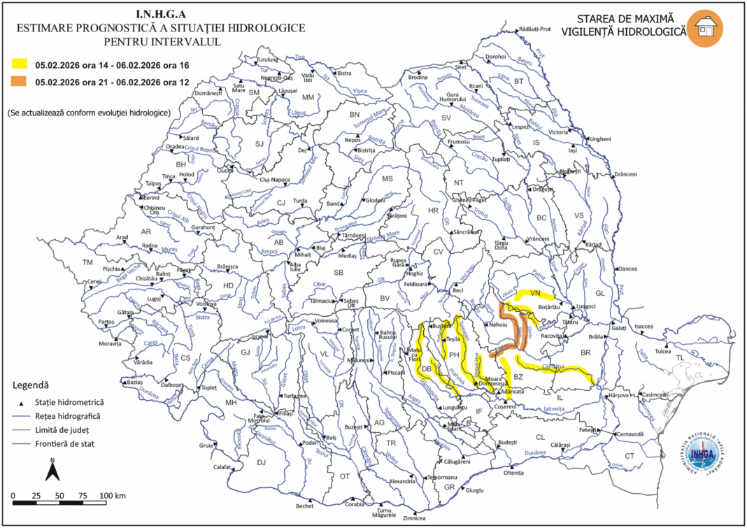 NEWS.ro: Hidrogolii avertizează, vineri, că a fost instituit Cod roşu de inundaţii pe râul Nişcov, un afluent al râului Buzău, în judeţele Prahova şi Buzău, cu depăşirea cotelor de pericol, ca urmare a precipitaţiilor înregistrate în ultimele ore, a celor prognoza