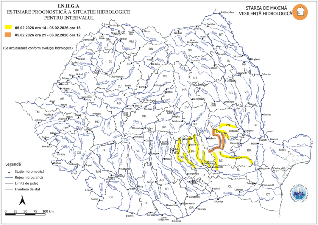 NEWS.ro: Hidrologii avertizează că este risc de inundaţii pe râuri din şase judeţe ale ţării/ Cod portocaliu pe râuri din Buzău şi Prahova de joi seară până vineri la prânz