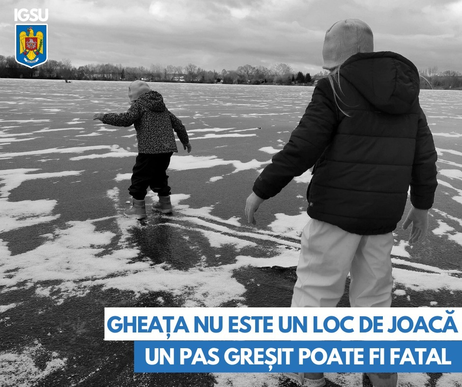 NEWS.ro: IGSU, apel către părinţi să nu-şi lase copiii nesupravegheaţi în apropierea lacurilor, râurilor sau bălţilor îngheţate: Câte tragedii trebuie să se mai întâmple pentru a înţelege, cu adevărat, pericolul apelor îngheţate?