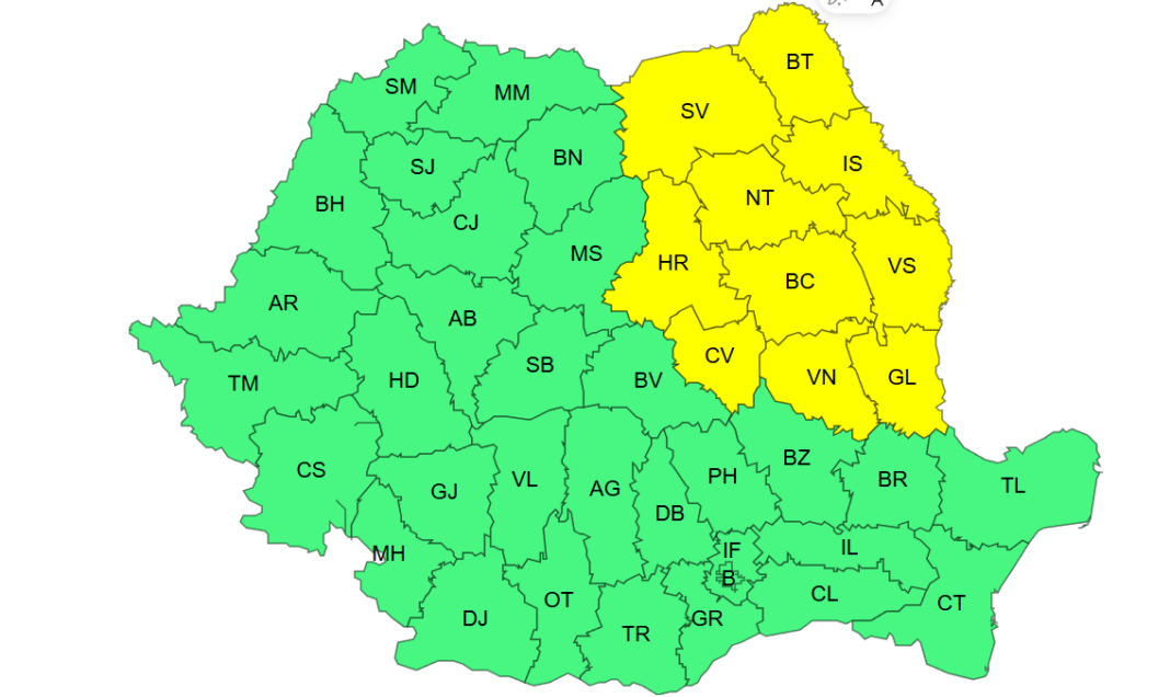 NEWS.ro: Meteorologii anunţă o răcire accentuată a vremii, ninsori şi vânt puternic, în cea mai mare parte a ţării / În Moldova şi estul Transilvaniei este cod galben de ger, temperaturile urmând a scădea până la minus 14 grade