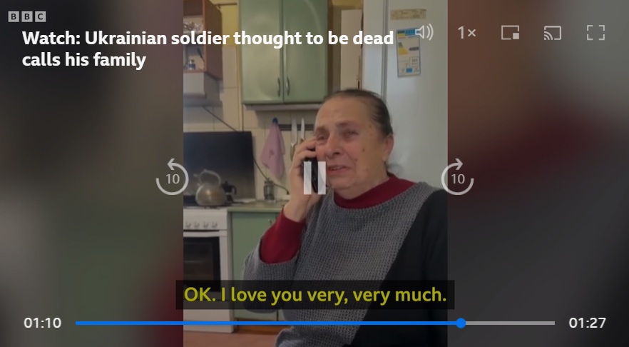 VIDEO Bucuria fără margini a unei mame din Ucraina sunată de fiul pe care îl știa mort pe front și căruia îi organizase înmormântarea: ”Nazar, băiatul meu! Ești întreg? Ai mâinile, picioarele, totul?”
