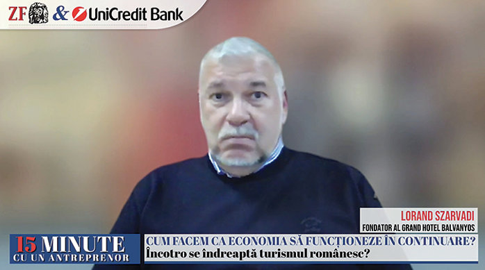 ZF 15 minute cu un antreprenor. Lorand Szarvadi, proprietarul Grand Hotel Balvanyos, investeşte într-un hotel de cinci stele în Băile Tuşnad. Investiţia se ridică la circa 11 mil. euro, iar hotelul ar putea fi deschis în primăvara anului viitor