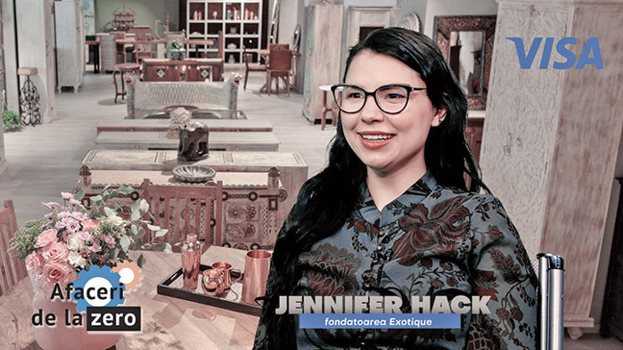 Afaceri de la Zero. Jennifer Hack a renunţat la jobul său din finanţe de la Londra şi a intrat în antreprenoriat cu proiectul Exotique, pornit de familia sa, un business cu decoraţiuni şi obiecte de mobilier aduse din Asia şi Africa. „Am avut mereu o înclinaţie către antreprenoriat şi am vrut să duc afacerea familiei mai departe“