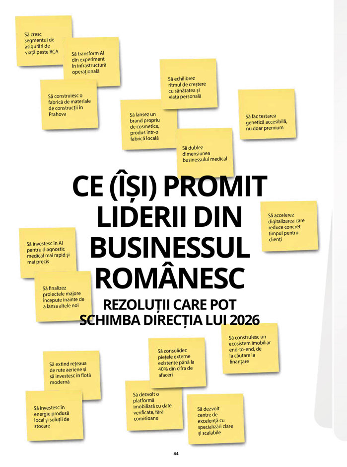 Business MAGAZIN. Ce (îşi) promit liderii din businessul românesc pentru 2026?