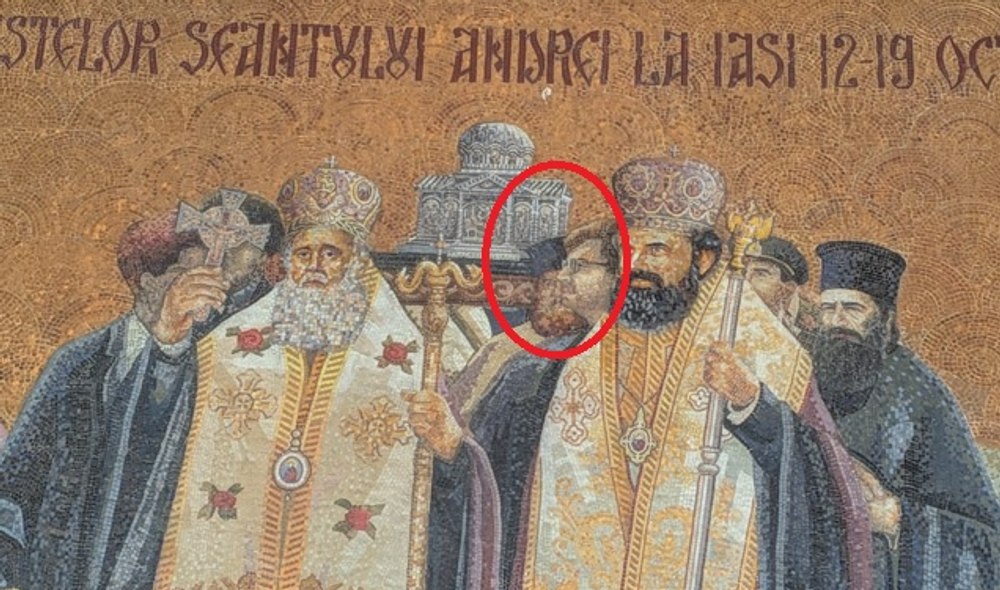 Chipul unui grec condamnat la 8 ani de pușcărie apare într-un mozaic de la Mitropolia din Iași, alături de Patriarhul Daniel