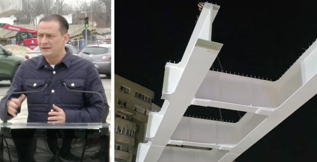 Daniel Băluță: A început montarea tablierului metalic la pasajului rutier de la Apărătorii Patriei