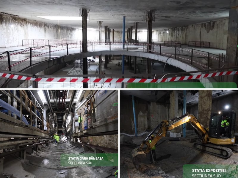 Lucrările la Magistrala 6 de metrou spre Aeroportul Otopeni avansează. Unele stații au depășit 70% stadiu de execuție