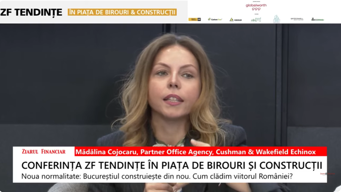 Mădălina Cojocaru, Cushman & Wakefield Echinox : Piaţa de birouri se repoziţionează, cu accent pe calitate, în lipsa livrărilor noi. Se pune accent pe servicii, nu doar pe costuri şi pe eficientizarea lor