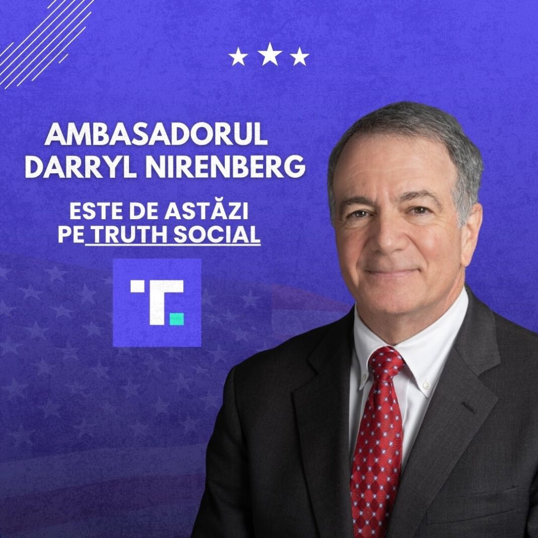 NEWS.ro: Ambasadorul SUA, în prima postare pe Truth Social: Angajamentul neclintit al preşedintelui faţă de puterea şi libertatea Americii ne inspiră în munca din fiecare zi/ Mândru să întăresc relaţiile cu România şi cu poporul român