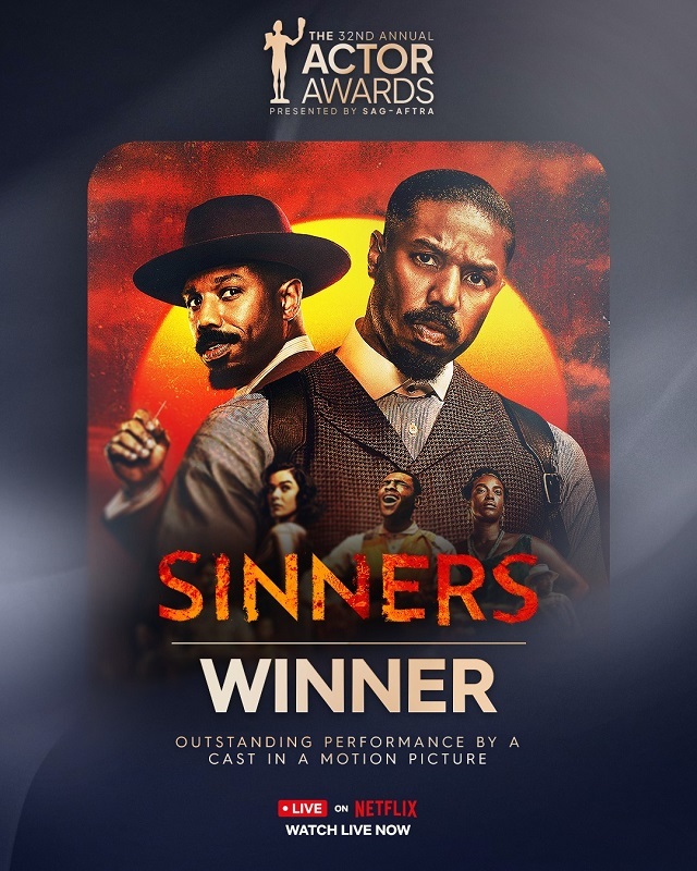 NEWS.ro: Câştigătorii premiilor SAG - „Sinners” a câştigat marele premiu, „The Studio” şi „The Pitt” au fost recompensate pentru cele mai bune seriale TV