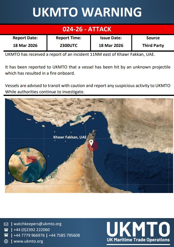 NEWS.ro: Incendiu la bordul unei nave lovite în apropierea Emiratelor Arabe Unite