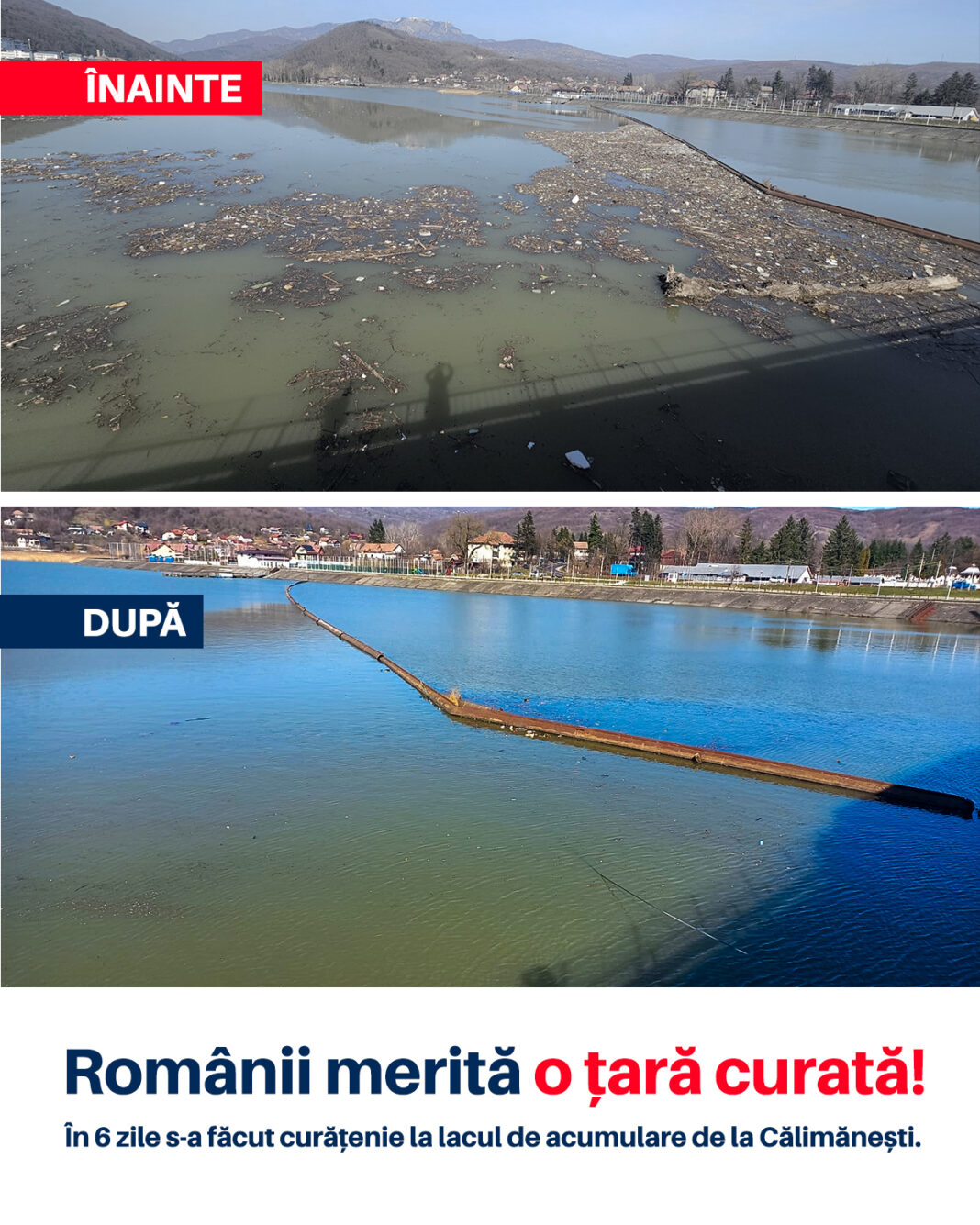 NEWS.ro: Ministrul Mediului anunţă că lacul de acumulare de la Călimăneşti a fost curăţat de tone de gunoaie în şase zile, după ce a făcut o sesizare la ”Apele Române”