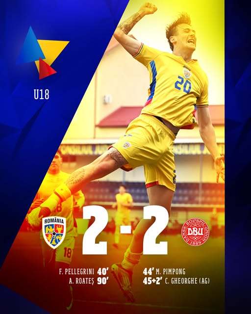 NEWS.ro: Naţionala U18, remiză cu Danemarca, scor 2-2, în cadrul calificărilor pentru EURO U19 2027