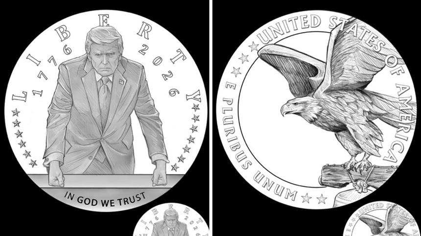 NEWS.ro: Trezoreria americană dă undă verde baterii unei monede de aur cu efigia lui Donald Trump, cu ocazia marcării a 250 de ani de la înfiinţarea SUA