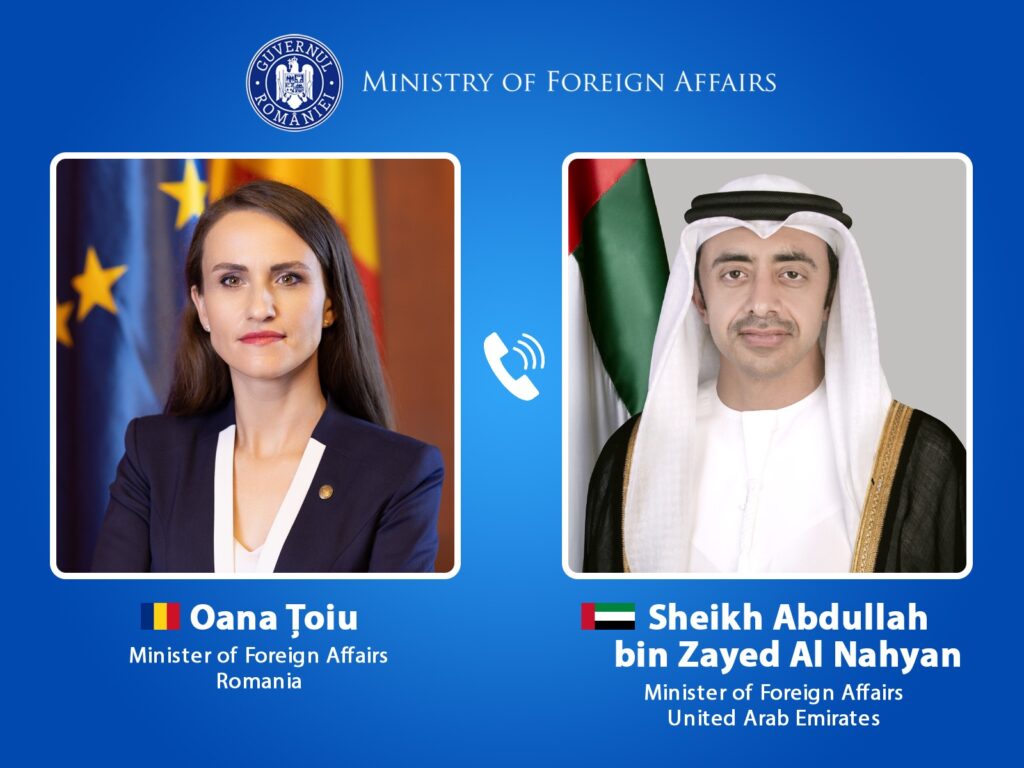 Oana Țoiu a discutat cu ministrul de externe al Emiratelor Arabe Unite despre cetățenii români blocați în Dubai și Abu Dhabi