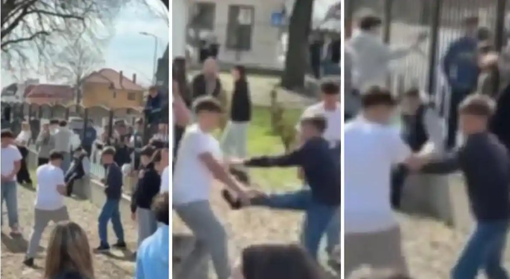 Ring de box în curtea unei școli din Alba Iulia. Doi elevi s-au bătut sub privirile colegilor. Momentul, distribuit pe rețelele sociale