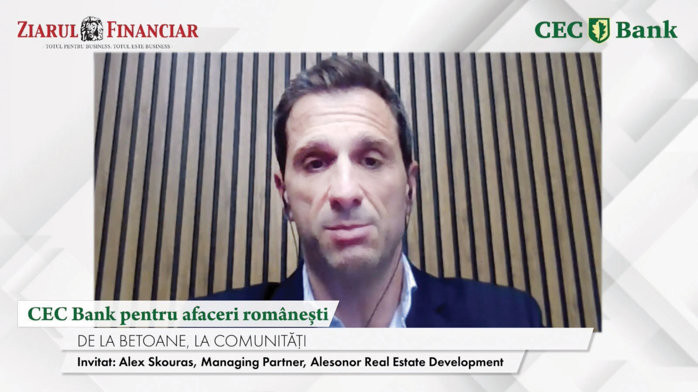 CEC Bank pentru afaceri româneşti. Alex Skouras, Alesonor, dezvoltator rezidenţial: Oamenii nu vor neapărat case mai mari, ci comunităţi în jurul lor. Deja 20% din populaţia oraşului stă în zona metropolitană a Bucureştiului