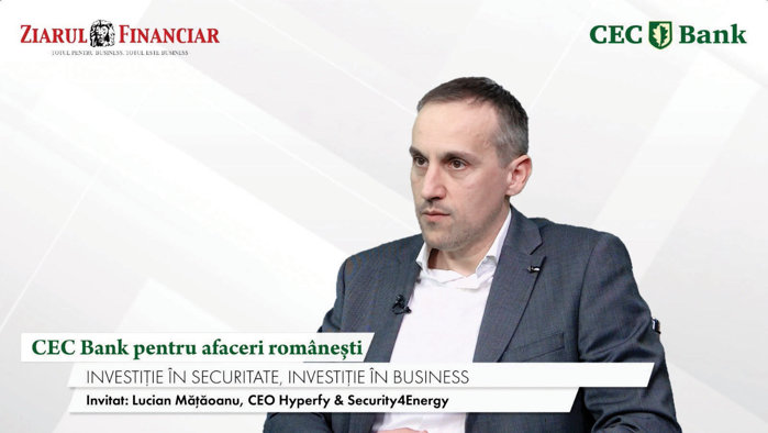 CEC Bank pentru afaceri româneşti. Lucian Măţăoanu, Hyperfy, soluţii de securitate fizică: Dacă înainte vorbeam cu departamentele de securitate, acum vorbim cu businessul pentru că producem valoare adăugată. Tehnologia va înlocui circa 10% din agenţii de pază