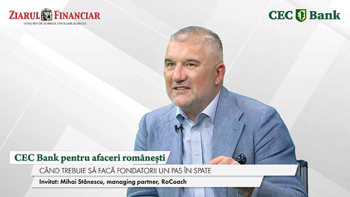 CEC Bank pentru afaceri româneşti. Mihai Stănescu, RoCoach: Cedarea controlului de la o generaţie de business la alta este o iluzie a tranziţiei. Se transferă orice, numai nu controlul. Bonus: De ce nu mai vrea nimeni să facă un nou Apple