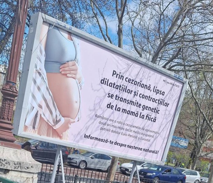 Colegiul Medicilor atrage atenția asupra informațiile despre cezariană de pe panourile din București: „Sunt lipsite de fundament științific”